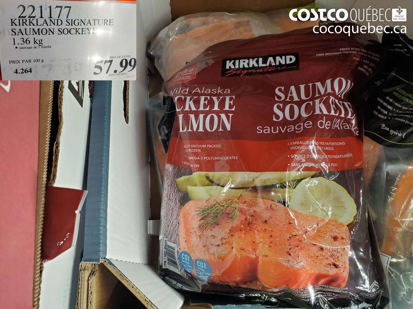 221177 KIRKLAND SIGNATURE SAUMON SOCKEYE $57.99