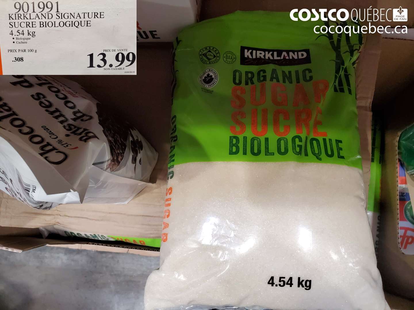901991 KIRKLAND SIGNATURE SUCRE BIOLOGIQUE 4.54 KG $13.99