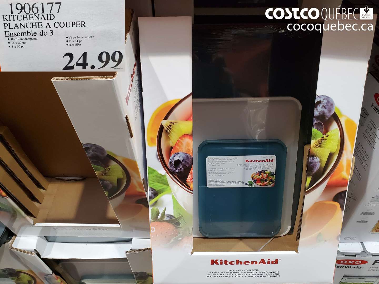1906177 KITCHENAID PLANCHE A COUPER ENSEMBLE DE 3 $24.99