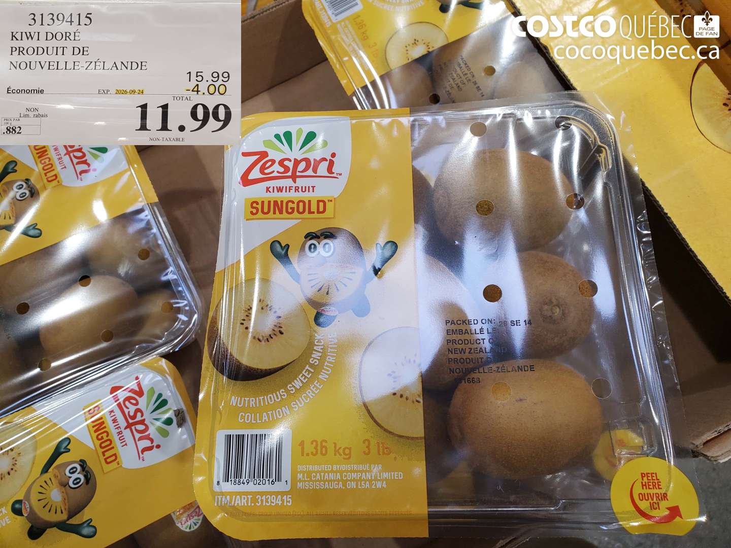 3139415 KIWI DORÉ PRODUIT DE NOUVELLE-ZÉLANDE ($4.00 INSTANT SAVINGS EXPIRES ON 2026-09-24) $11.99