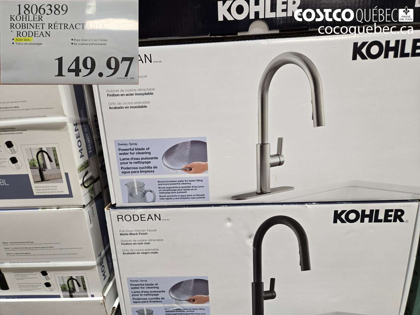 1806389 KOHLER ROBINET RÉTRACTABLE RODEAN $149.97