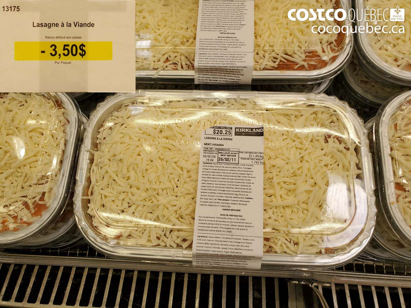 13175 LASAGNE À LA VIANDE ($3.50 INSTANT SAVINGS)