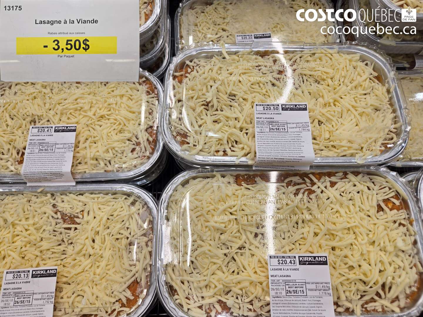 13175 LASAGNE À LA VIANDE ($3.50 INSTANT SAVINGS)