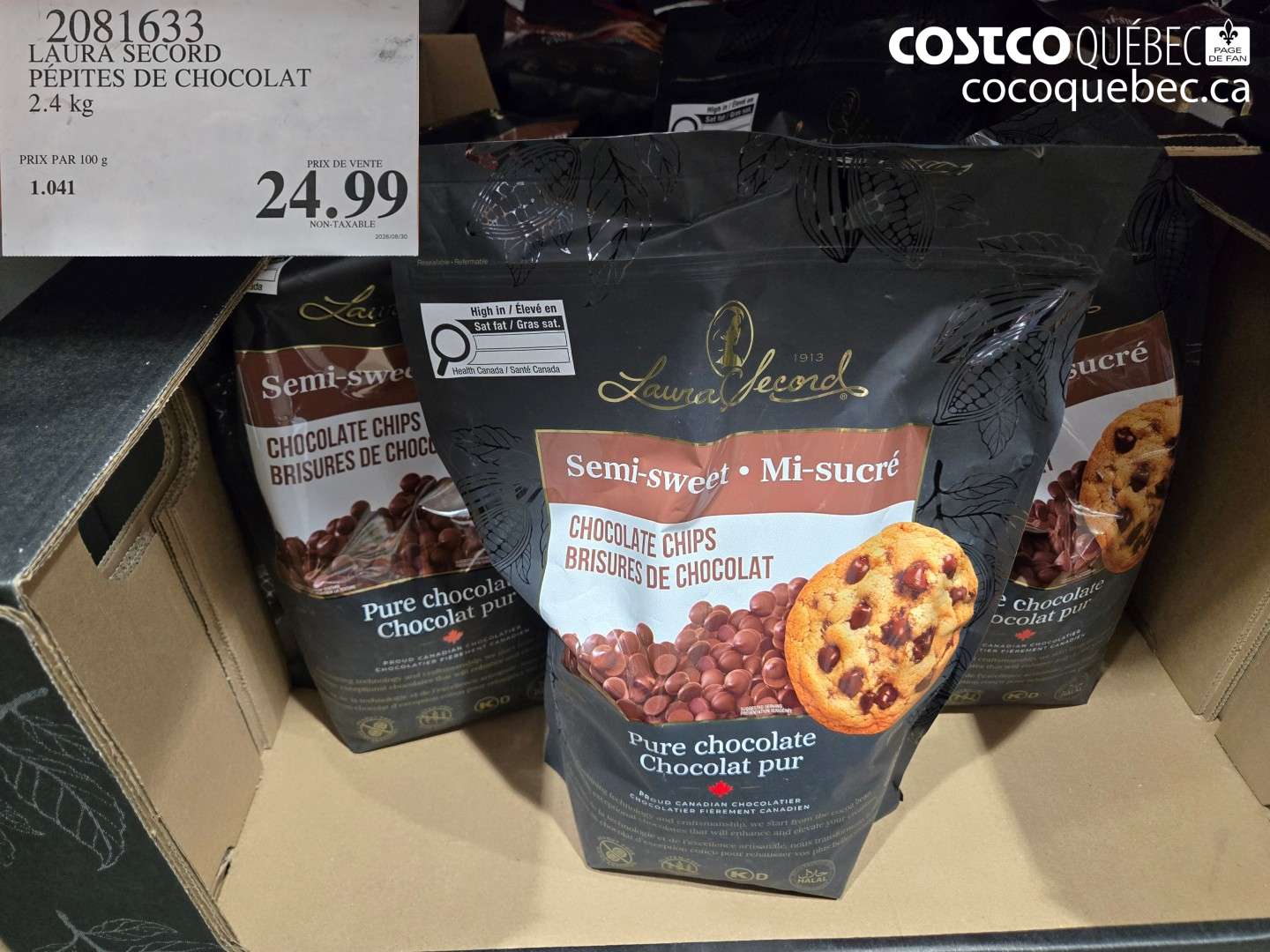 2081633 LAURA SECORD PÉPITES DE CHOCOLAT $24.99
