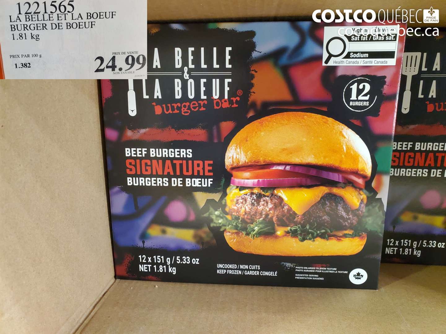 1221565 LA BELLE ET LA BOEUF BURGER DE BOEUF $24.99