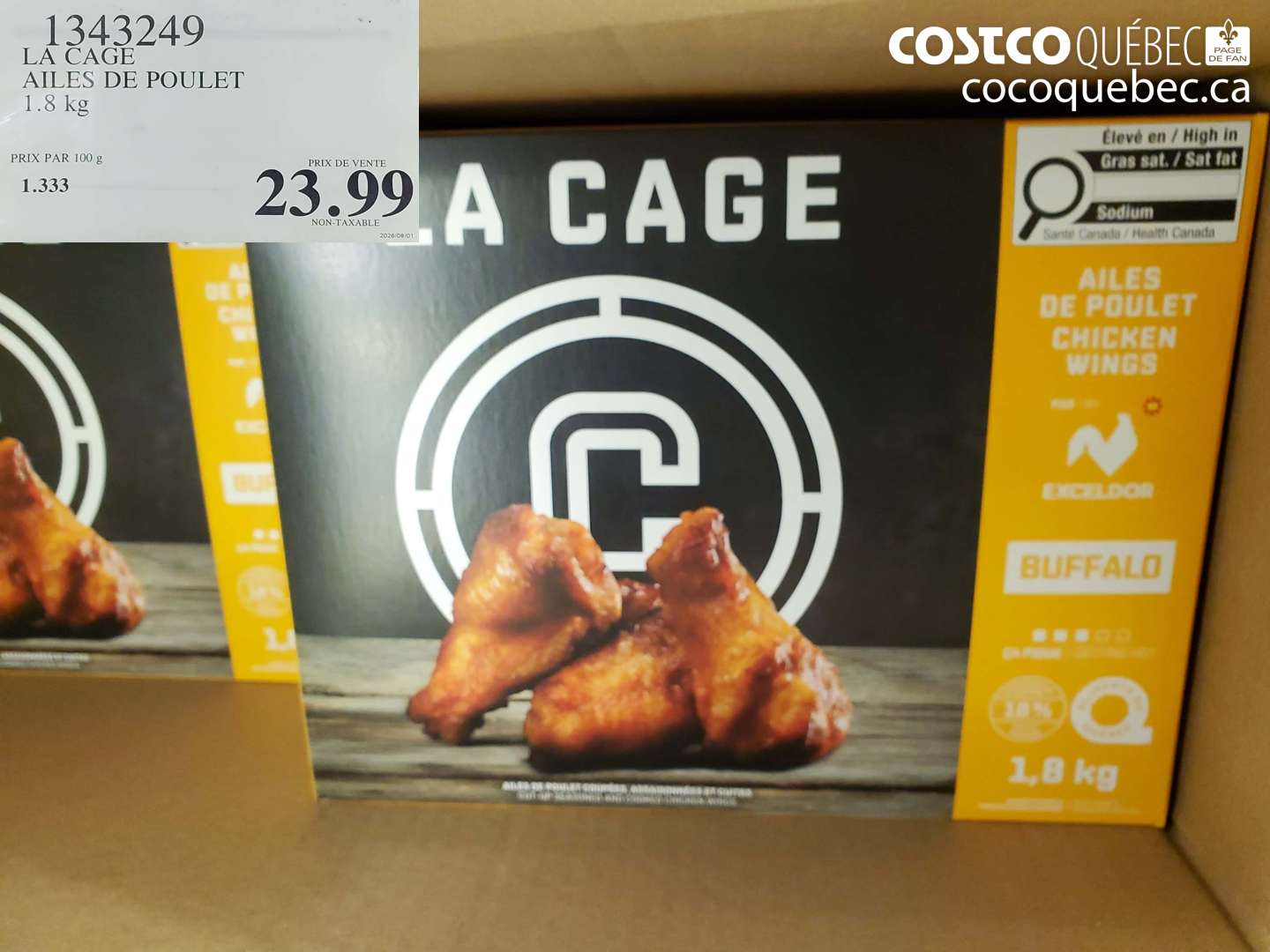 1343249 LA CAGE AILES DE POULET $23.99