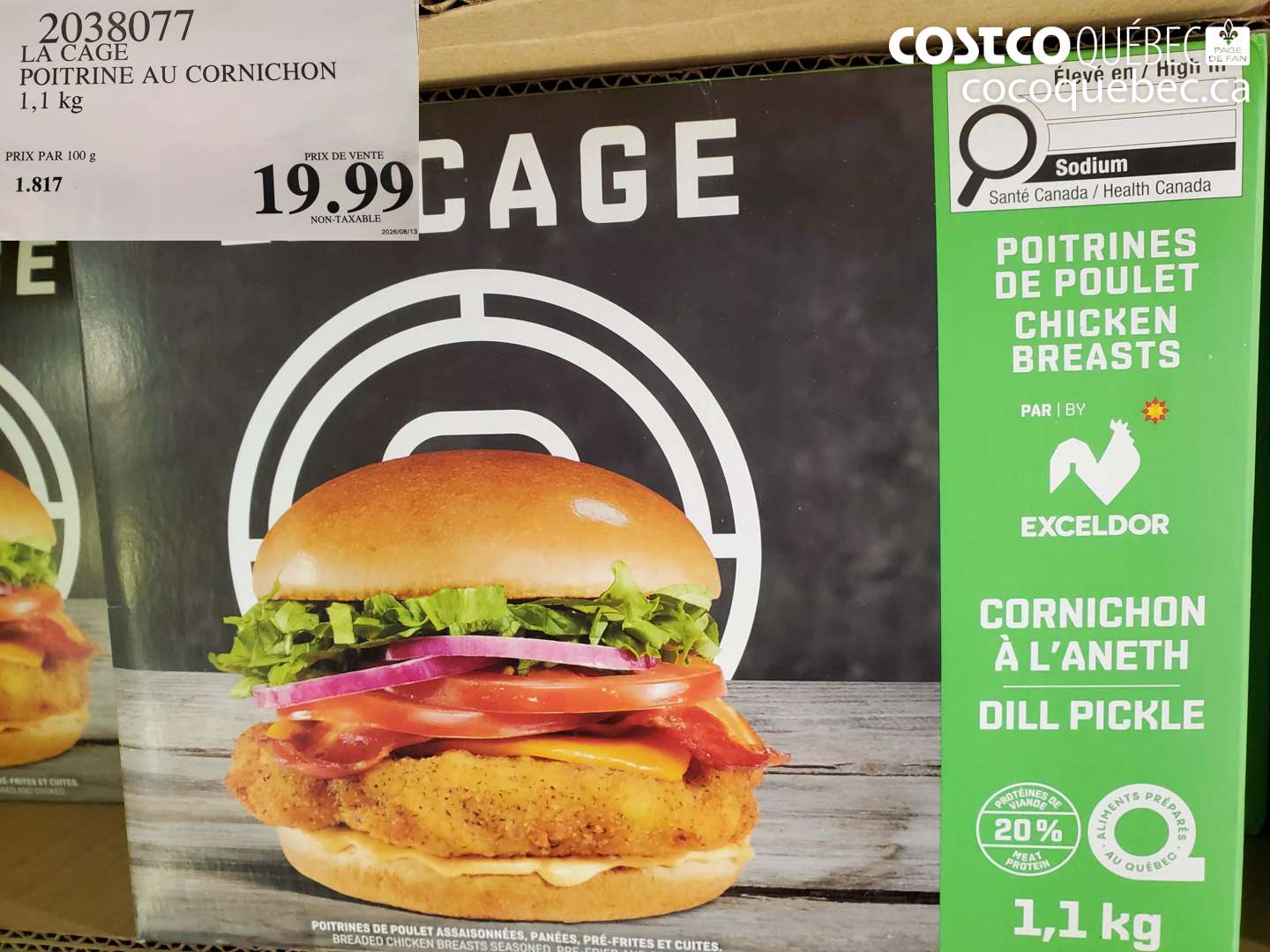 2038077 LA CAGE POITRINE AU CORNICHON $19.99