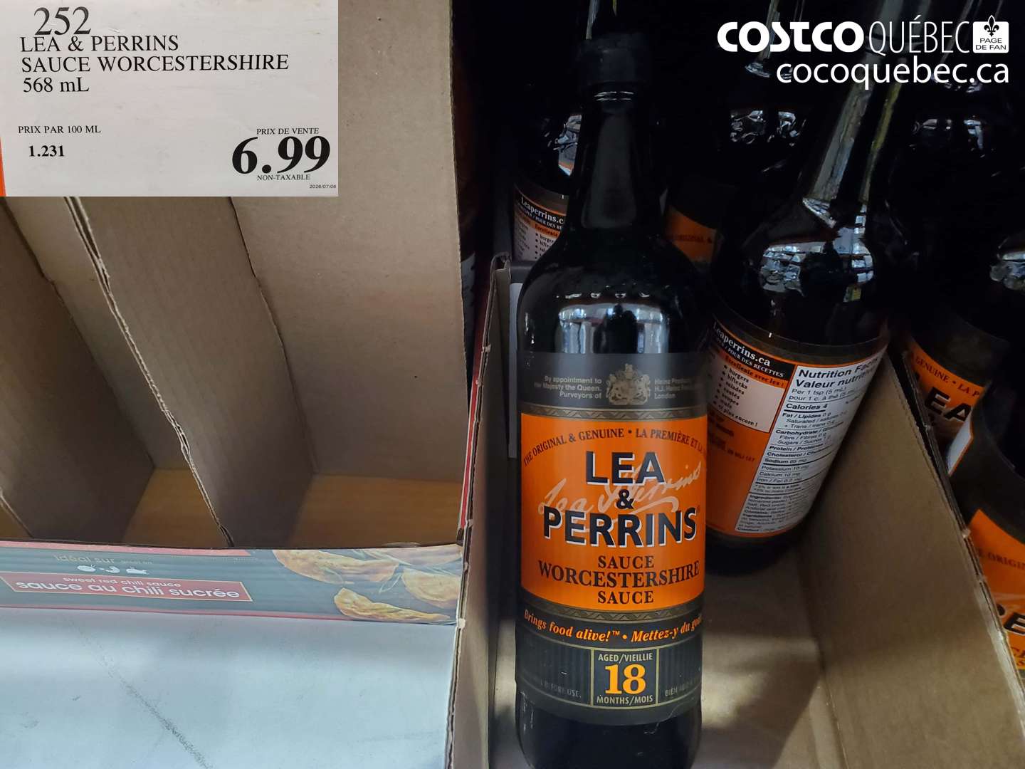 252 LEA & PERRINS SAUCE WORCESTERSHIRE 568 ML $6.99