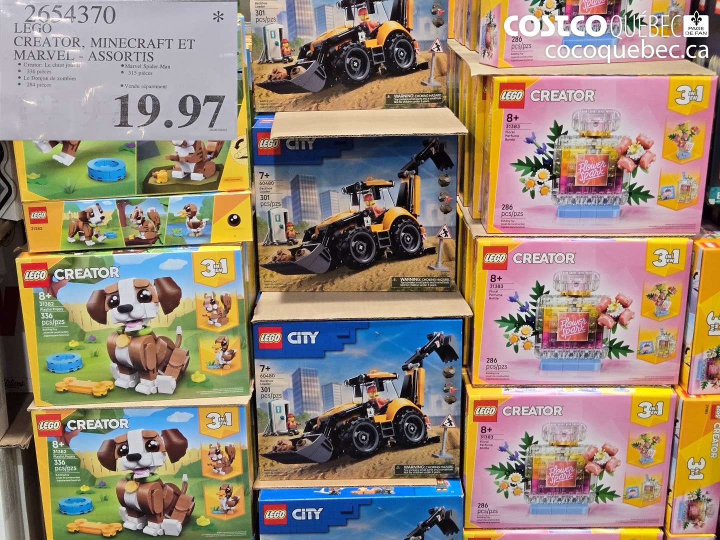 2654370 LEGO CREATOR, MINECRAFT ET MARVEL - ASSORTIS $19.97