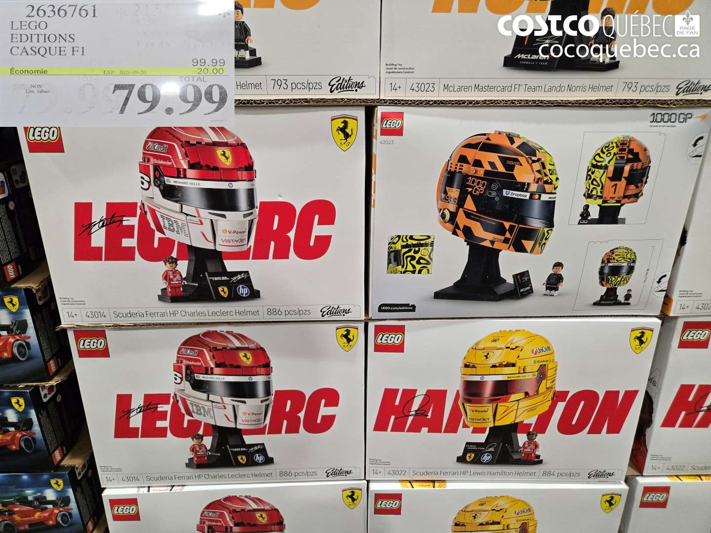 2636761 LEGO EDITIONS CASQUE F1 ($20.00 INSTANT SAVINGS EXPIRES ON 2026-09-20) $79.99