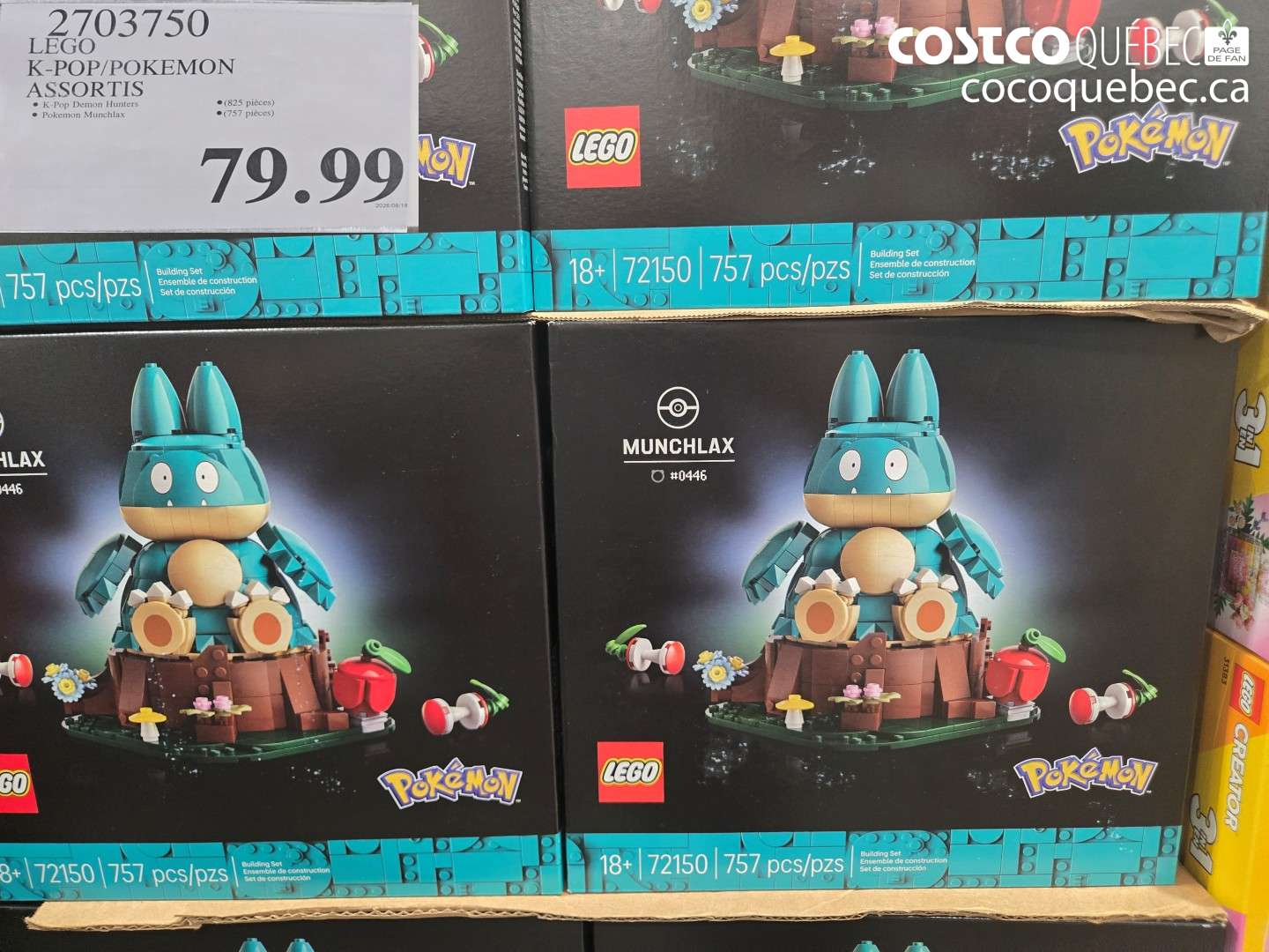 2703750 LEGO K-POP/POKEMON ASSORTIS $79.99