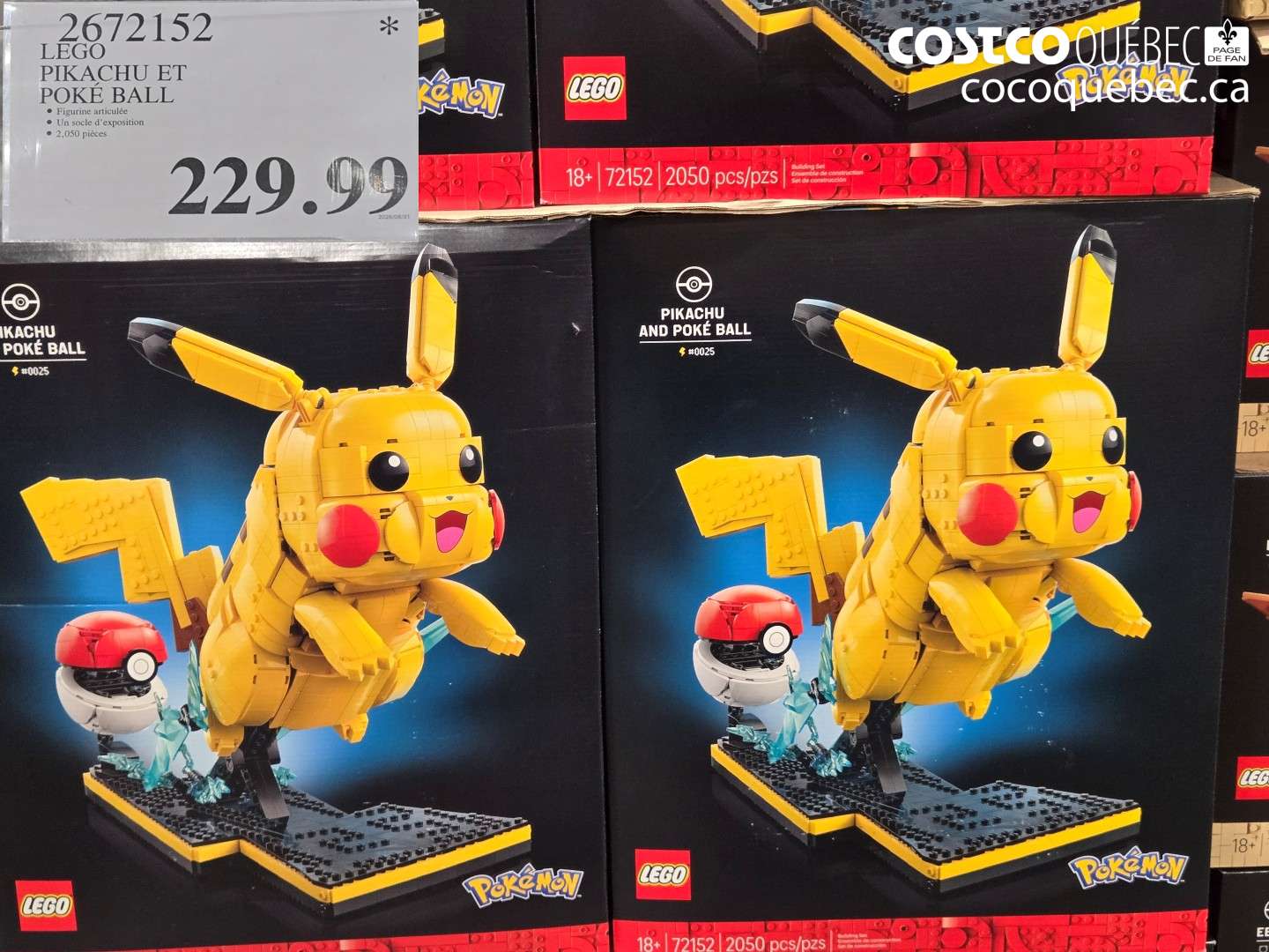 2672152 LEGO PIKACHU ET POKÉ BALL $229.99
