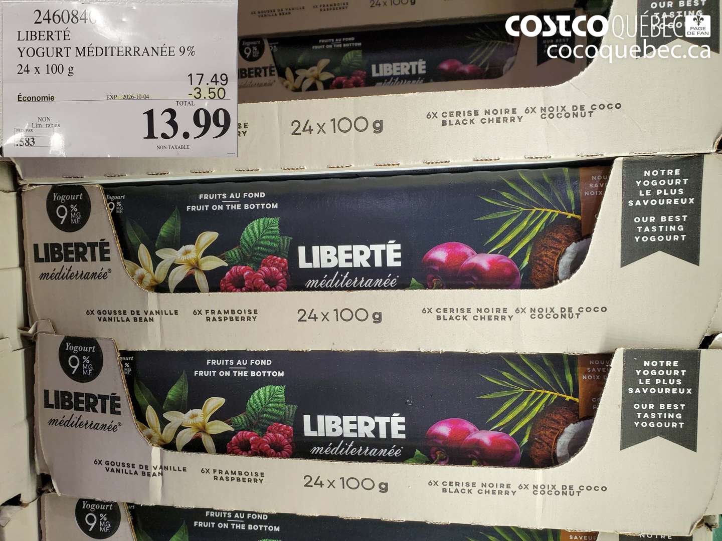 2460840 LIBERTÉ YOGURT MÉDITERRANÉE 9% ($3.50 INSTANT SAVINGS EXPIRES ON 2026-10-04) $13.99