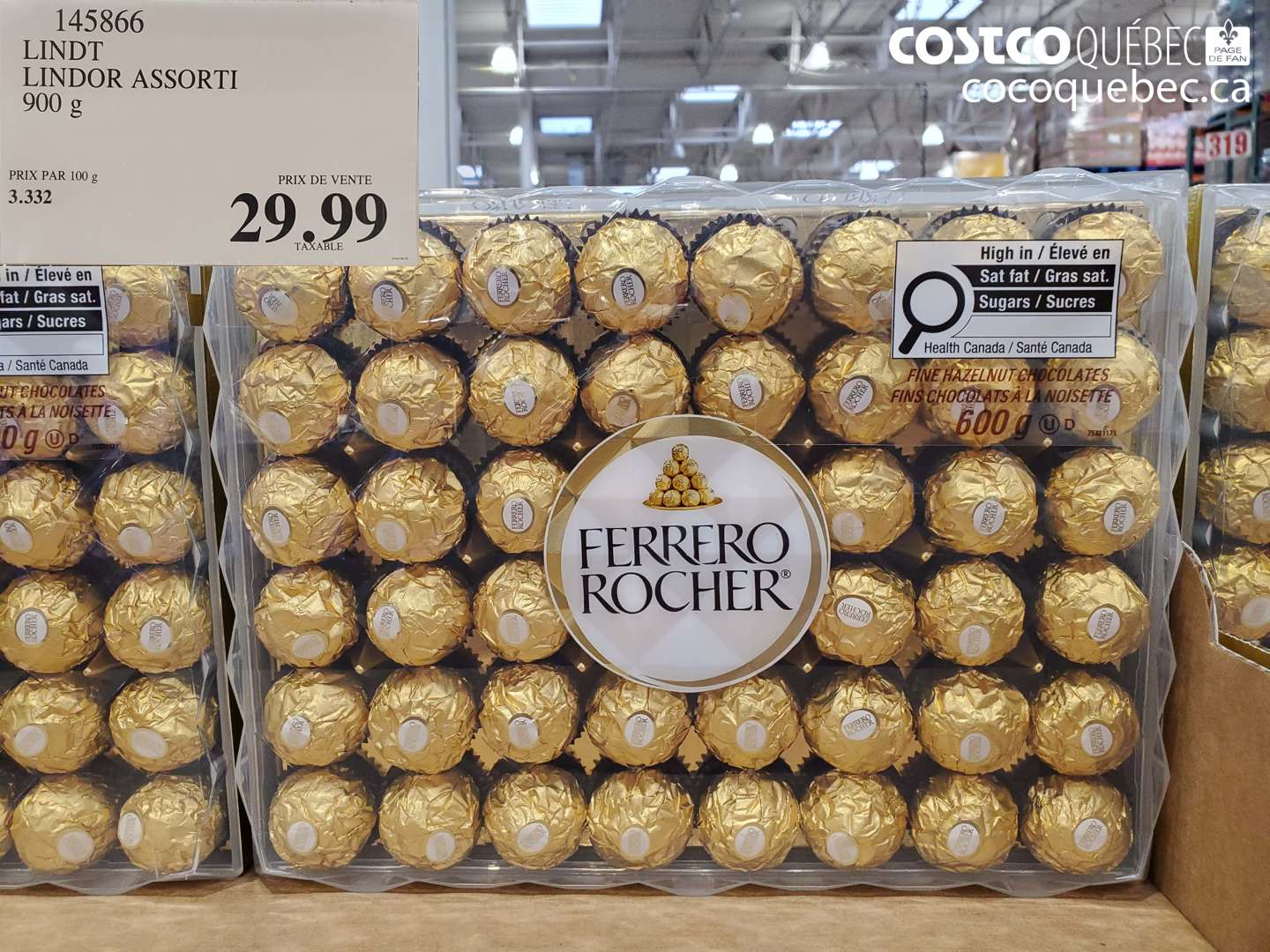 145866 LINDT LINDOR ASSORTI 900 G $29.99