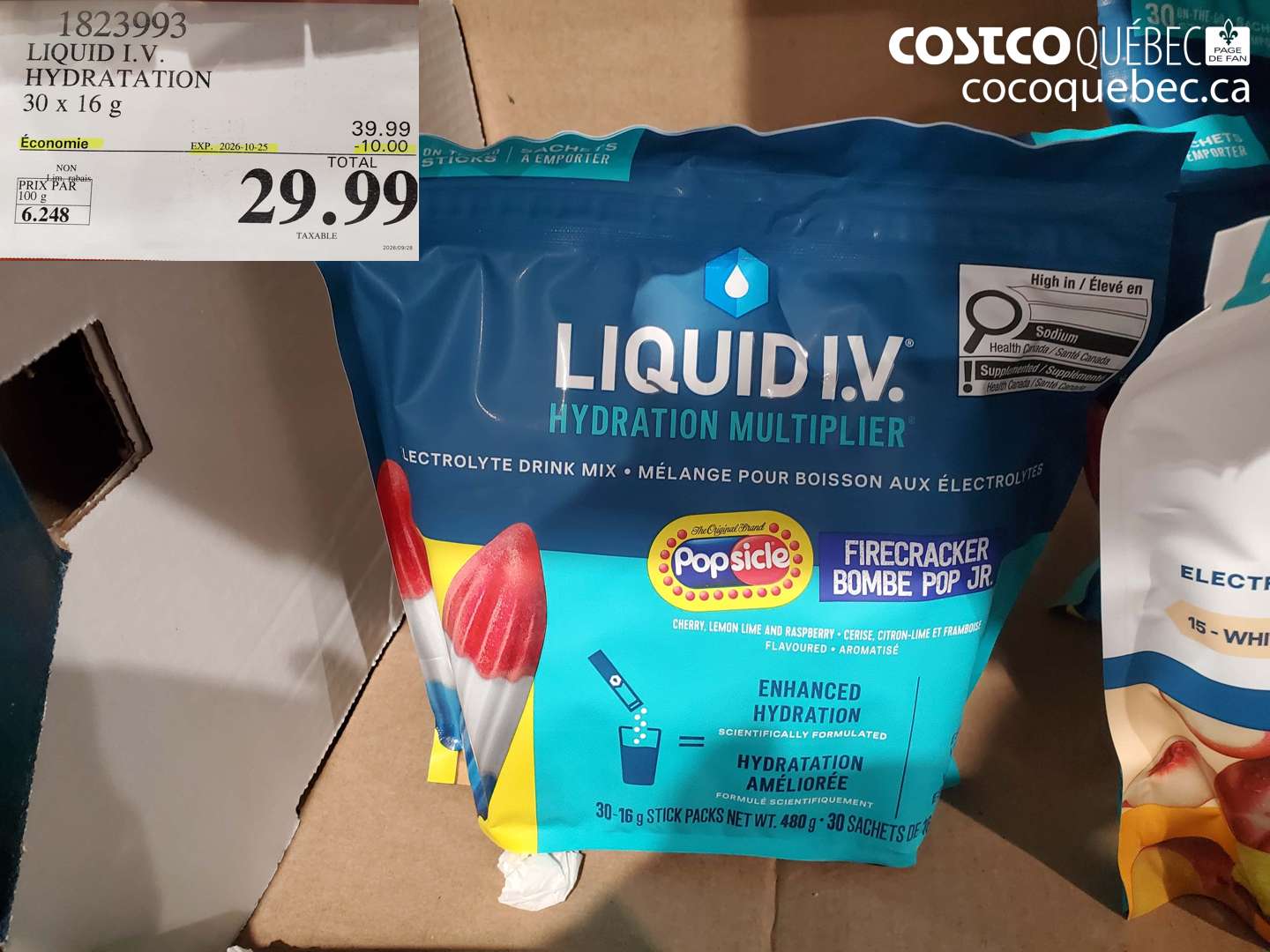 1823993 LIQUID I.V. HYDRATATION ($10.00 INSTANT SAVINGS EXPIRES ON 2026-10-25) $29.99