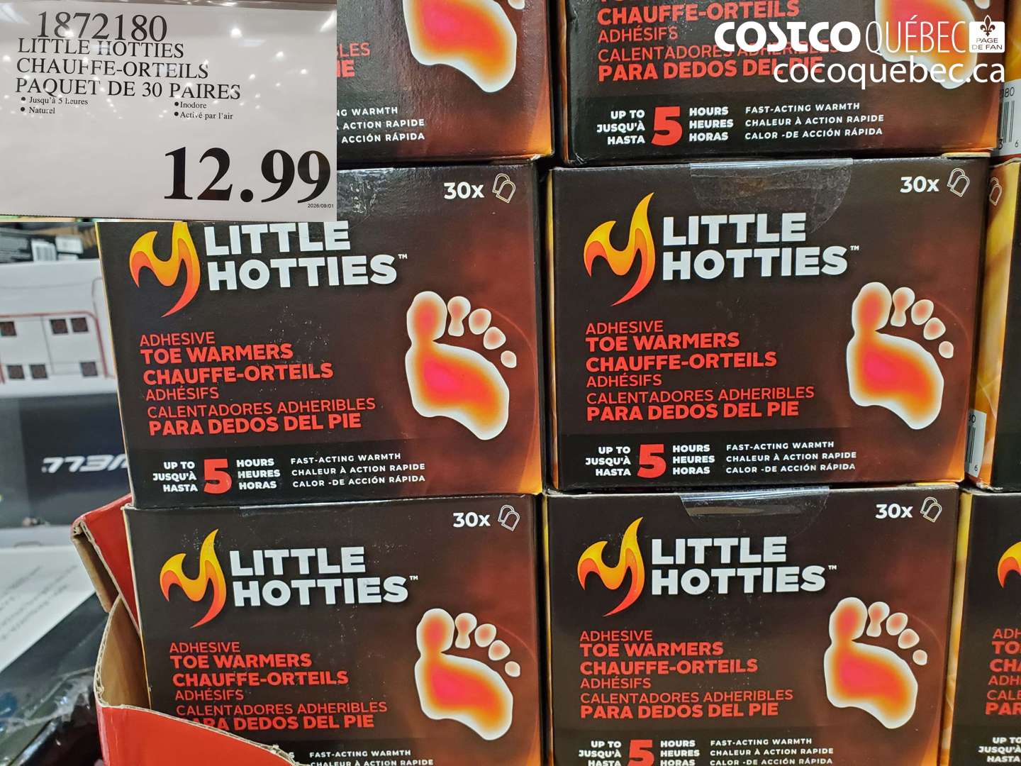 1872180 LITTLE HOTTIES CHAUFFE-ORTEILS PAQUET DE 30 PAIRES $12.99