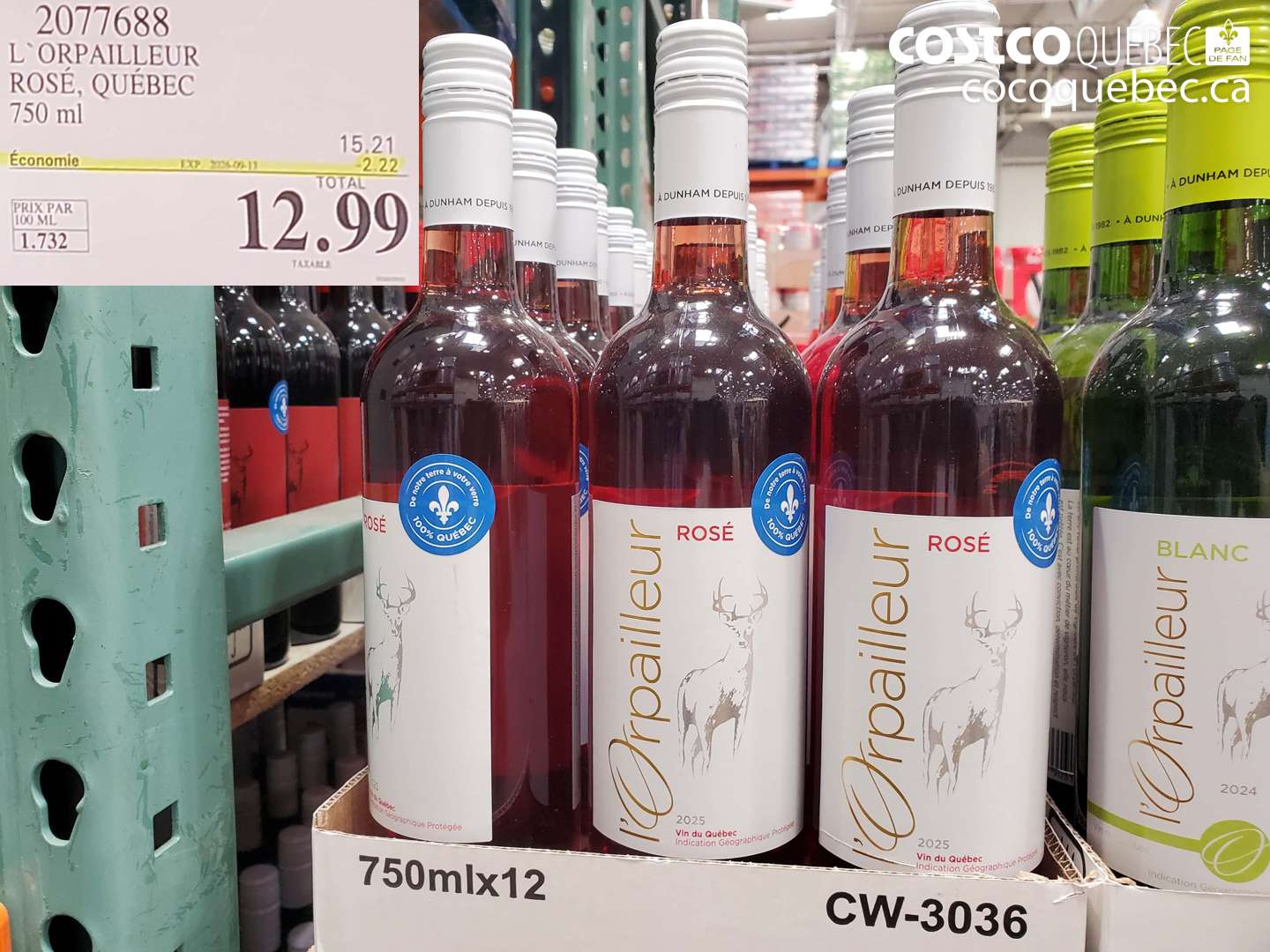 2077688 L'ORPAILLEUR ROSÉ, QUÉBEC ($2.22 INSTANT SAVINGS EXPIRES ON 2026-09-13) $12.99