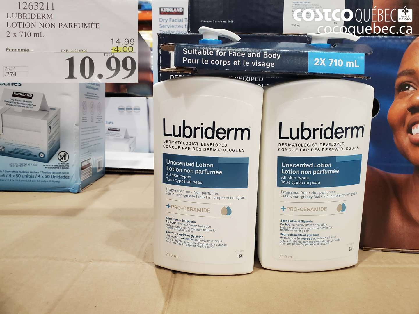 1263211 LUBRIDERM LOTION NON PARFUMÉE ($4.00 INSTANT SAVINGS EXPIRES ON 2026-09-27) $10.99