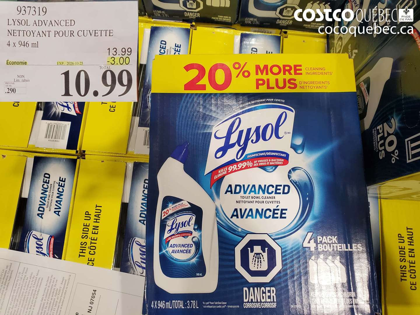 937319 LYSOL ADVANCED NETTOYANT POUR CUVETTE ($3.00 INSTANT SAVINGS EXPIRES ON 2026-10-25) $10.99