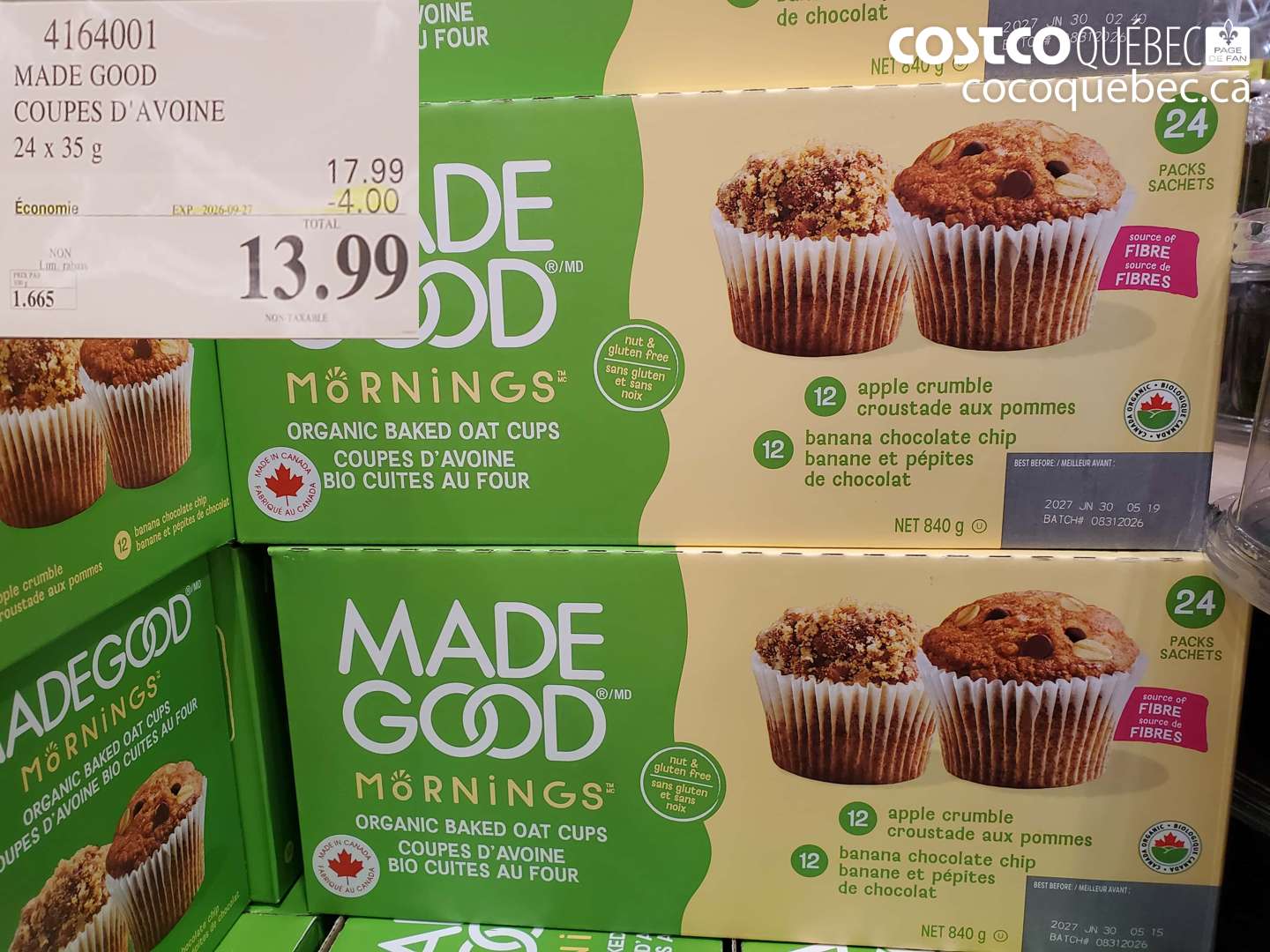 4164001 MADE GOOD COUPES D'AVOINE ($4.00 INSTANT SAVINGS EXPIRES ON 2026-09-27) $13.99