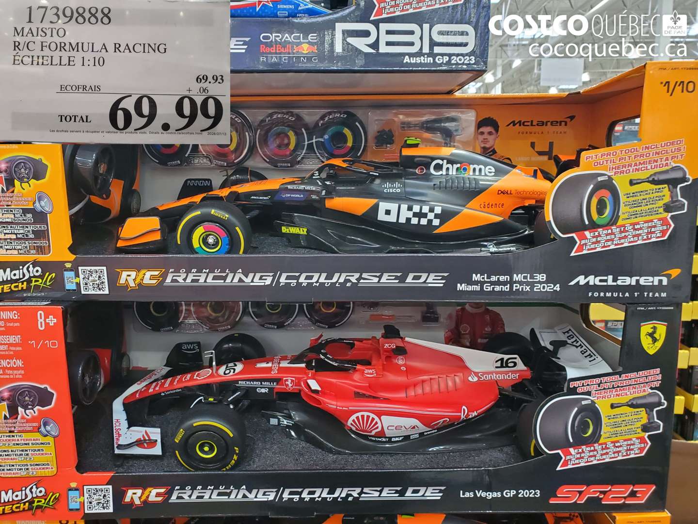 1739888 MAISTO R/C FORMULA RACING ÉCHELLE 1:10 $69.99