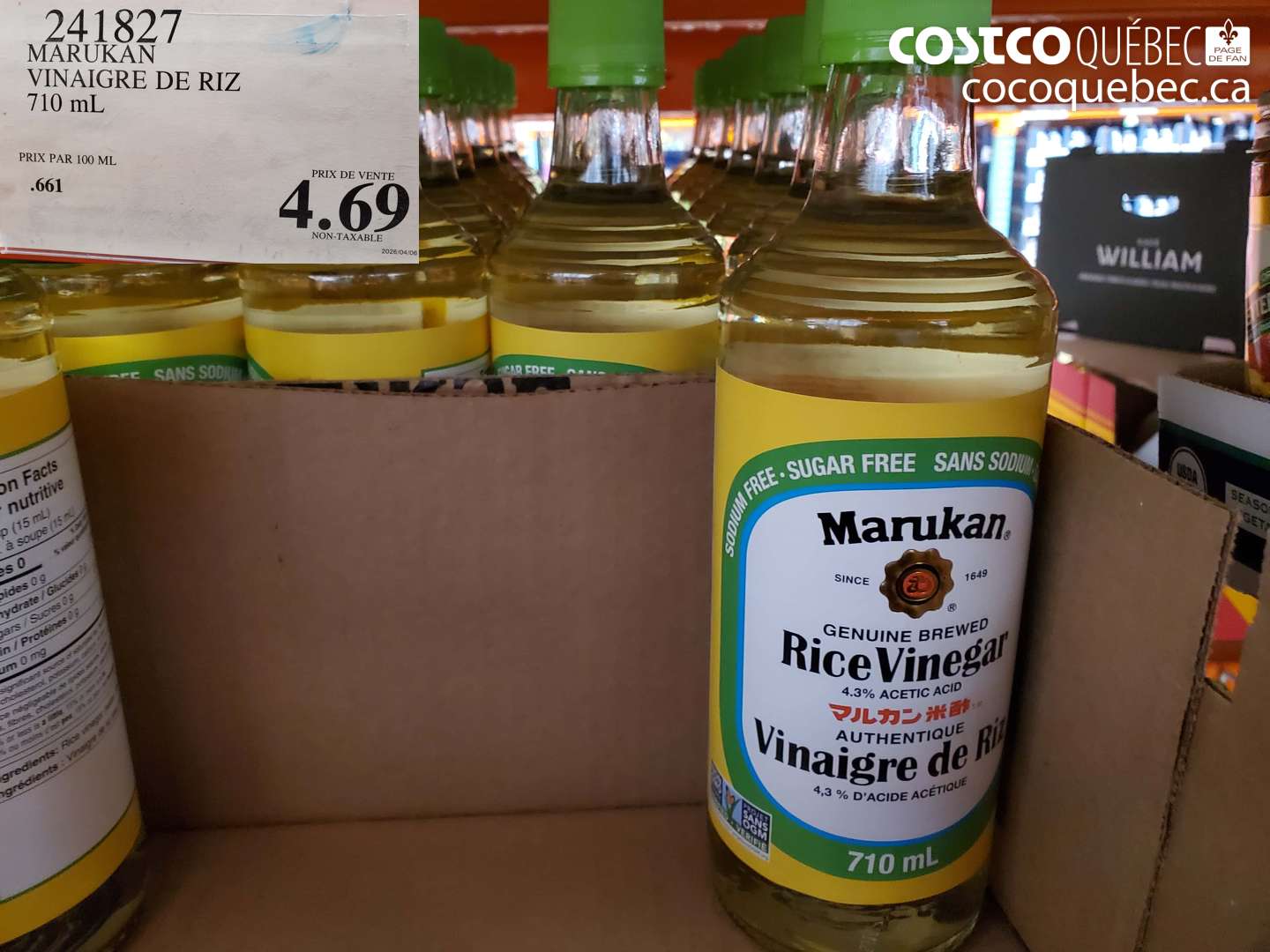 241827 MARUKAN VINAIGRE DE RIZ 710 ML $4.69