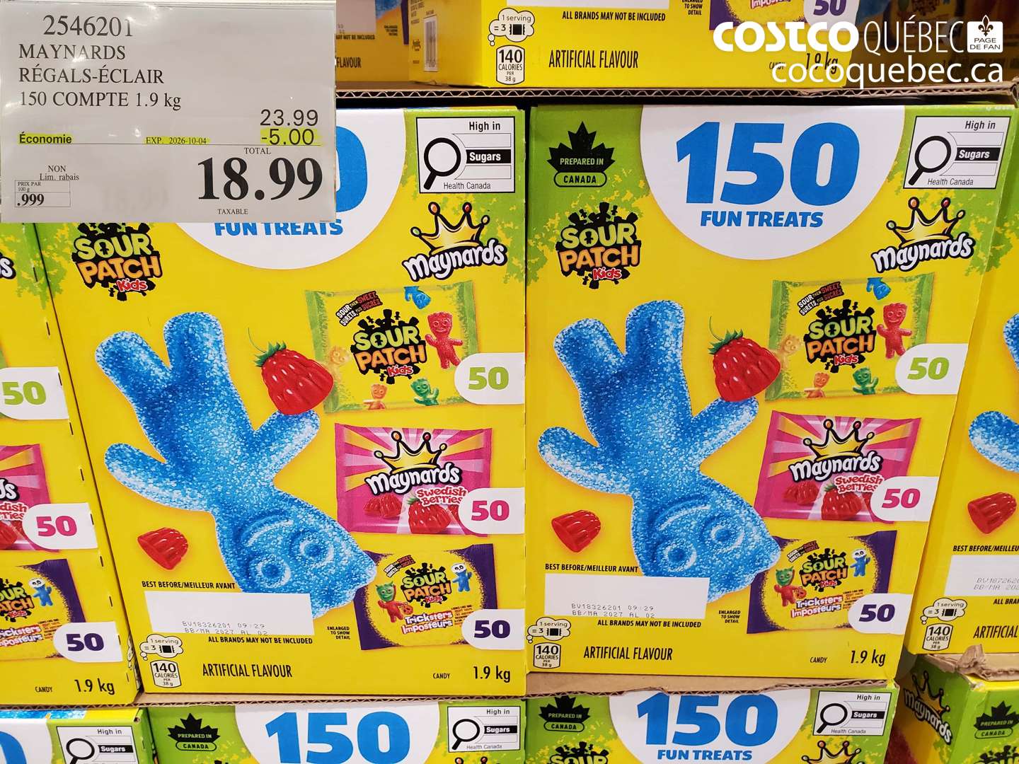 2546201 MAYNARDS RÉGALS-ÉCLAIR 150 COMPTE 1.9 KG ($5.00 INSTANT SAVINGS EXPIRES ON 2026-10-04) $18.99