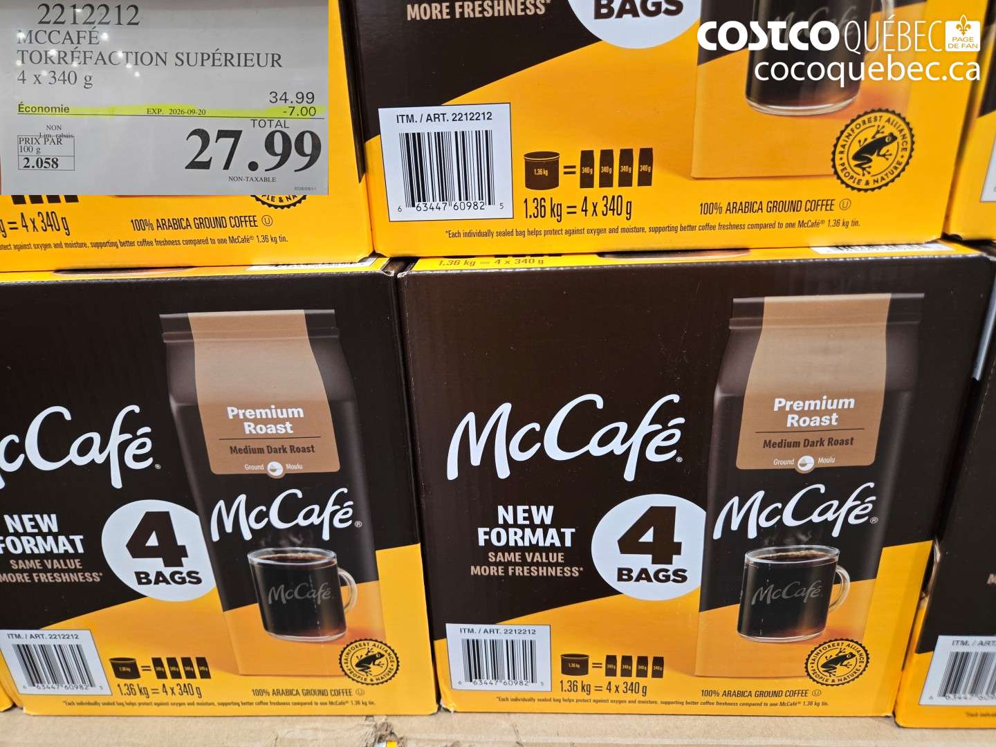 2212212 MCCAFÉ TORRÉFACTION SUPÉRIEUR ($7.00 INSTANT SAVINGS EXPIRES ON 2026-09-20) $27.99