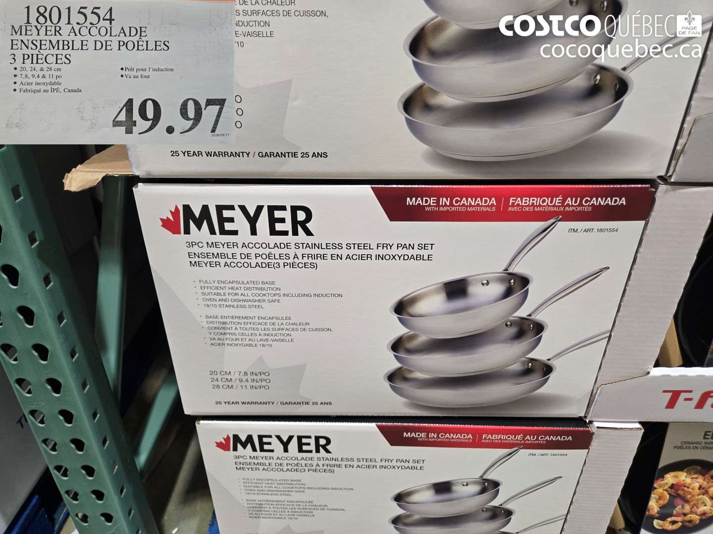 1801554 MEYER ACCOLADE ENSEMBLE DE POÊLES 3 PIÈCES $49.97