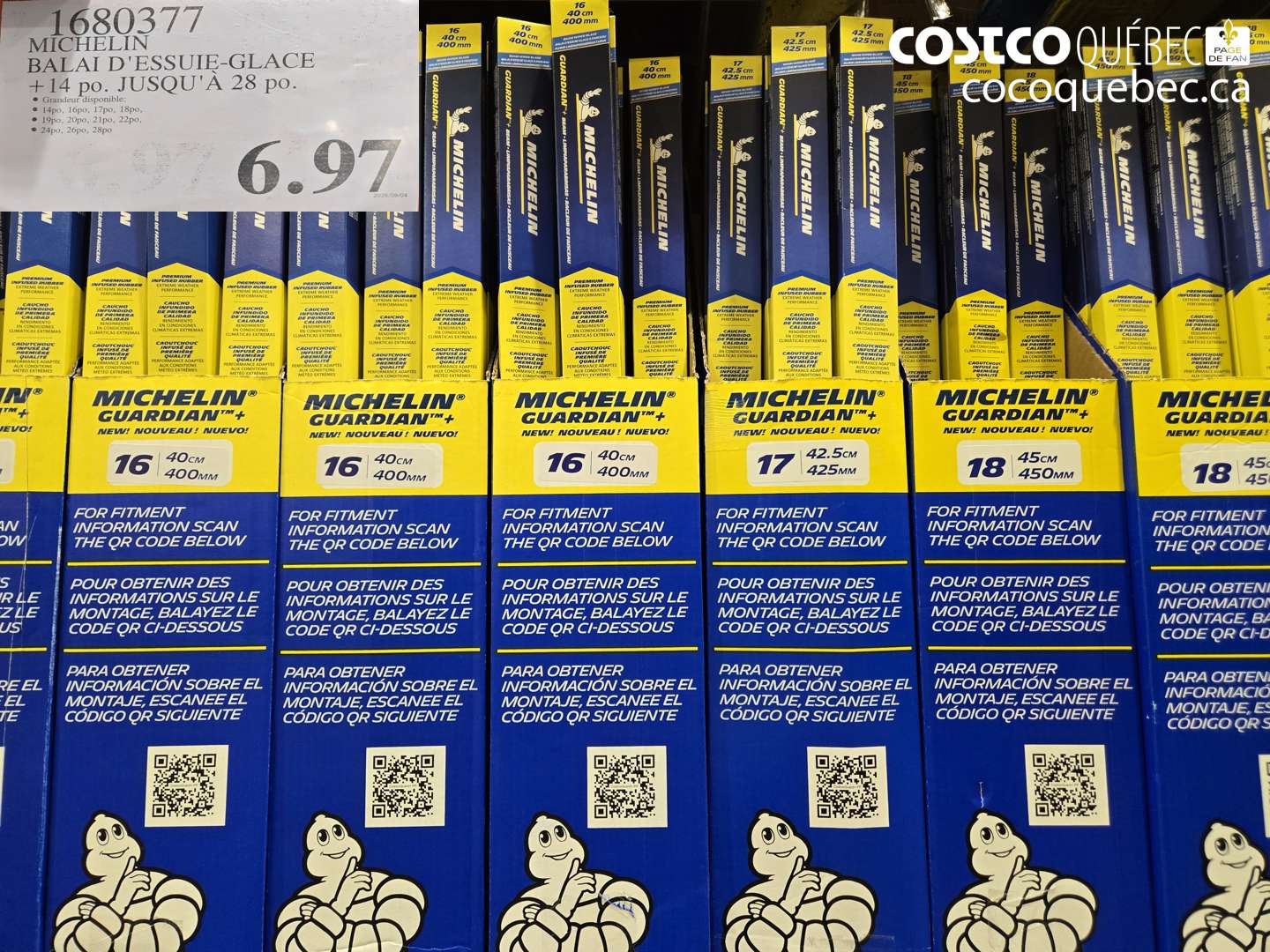 1680377 MICHELIN BALAI D'ESSUIE-GLACE +14 PO. JUSQU'À 28 PO. $6.97