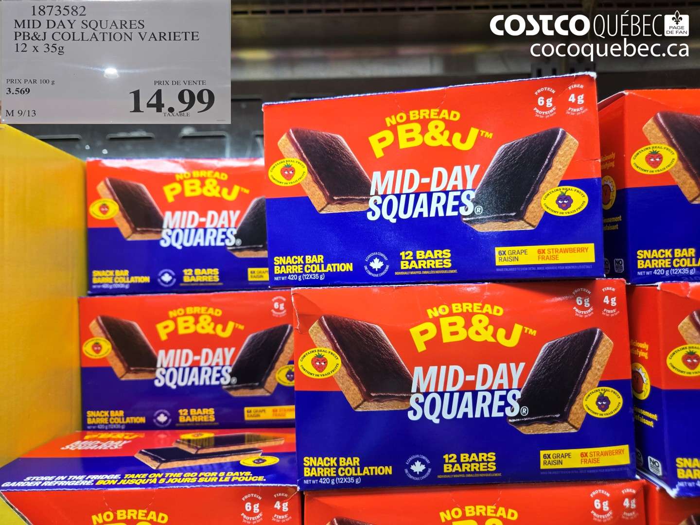 1873582 MID DAY SQUARES PB&J COLLATION VARIETE 12 X 35G $14.99