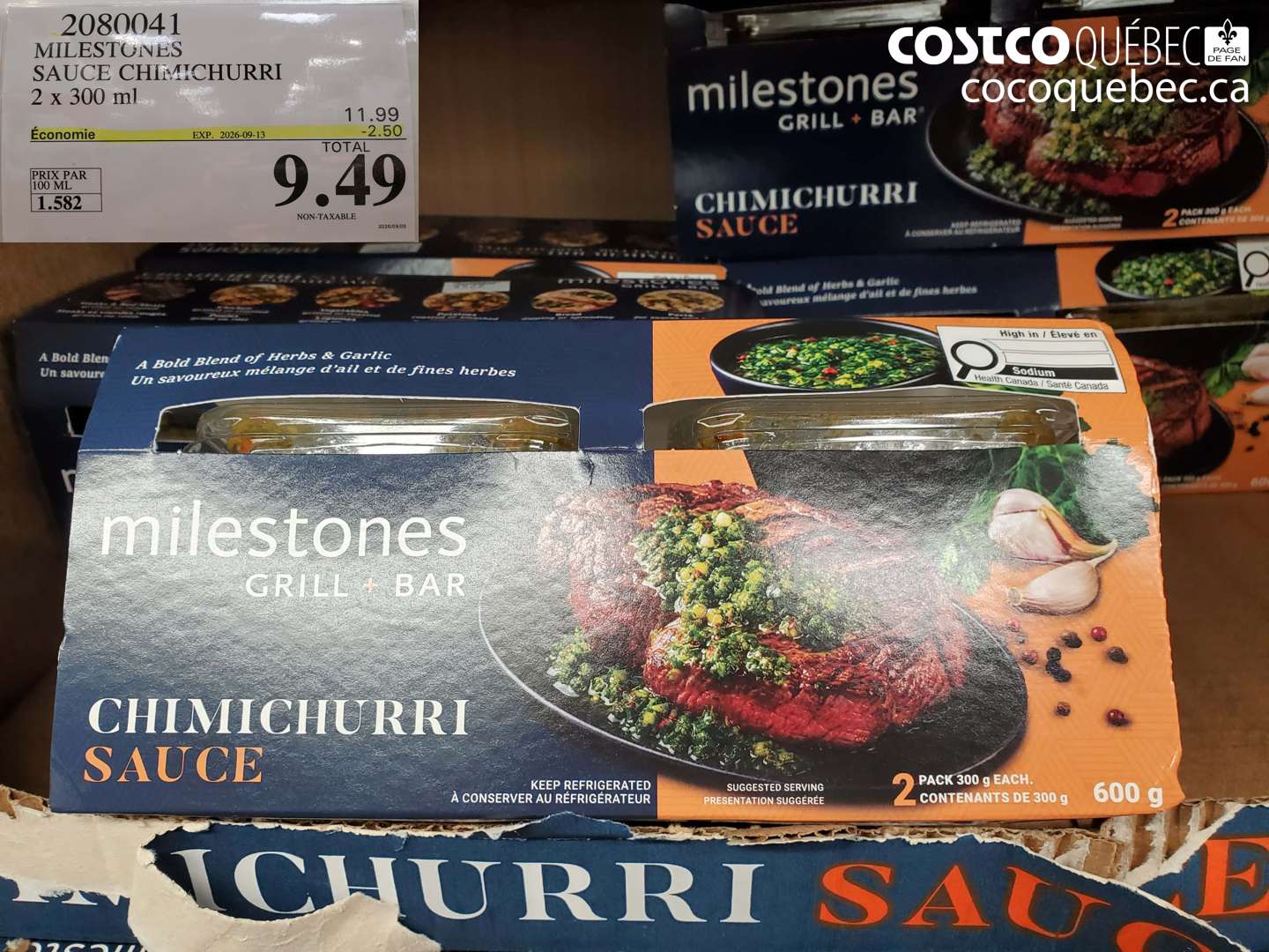 2080041 MILESTONES SAUCE CHIMICHURRI ($2.50 INSTANT SAVINGS EXPIRES ON 2026-09-13) $9.49