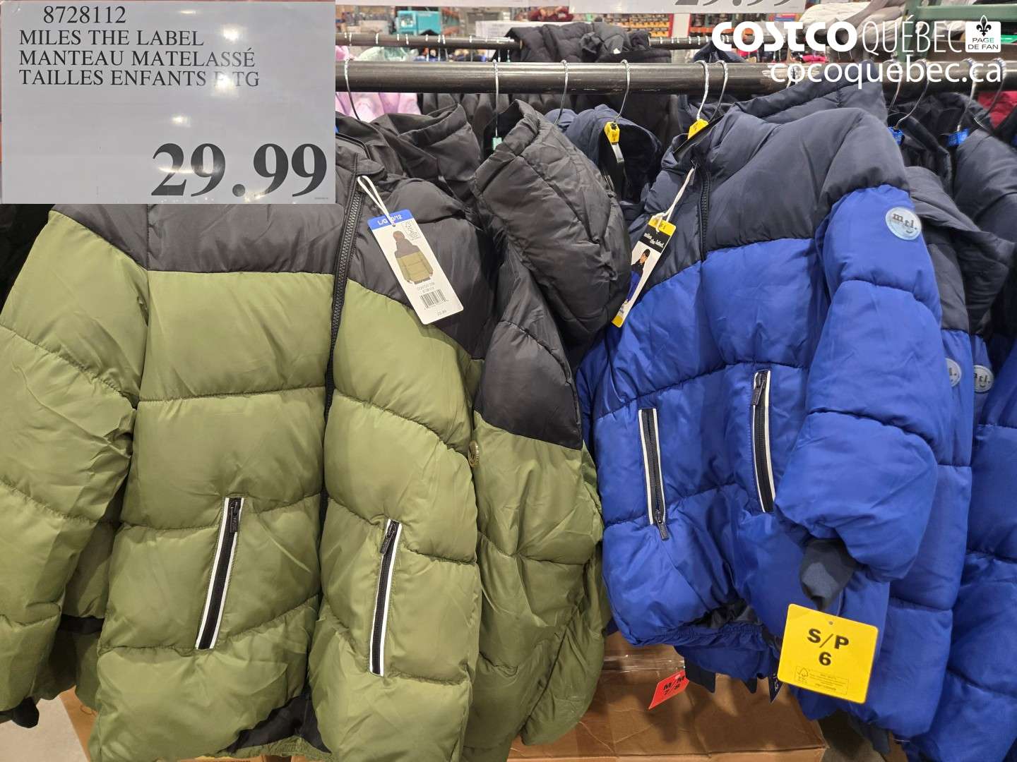 8728112 MILES THE LABEL MANTEAU MATELASSÉ TAILLES ENFANTS P TG $29.99