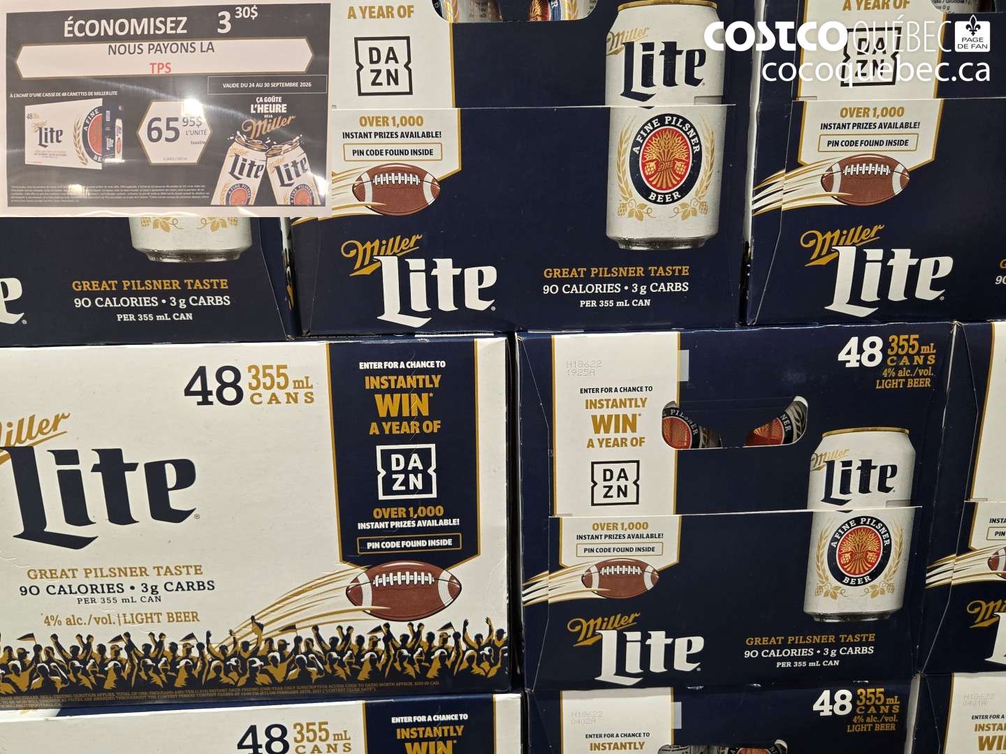 00 MILLER LITE ($3.30 INSTANT SAVINGS EXPIRES ON 2026-09-30) $65.95