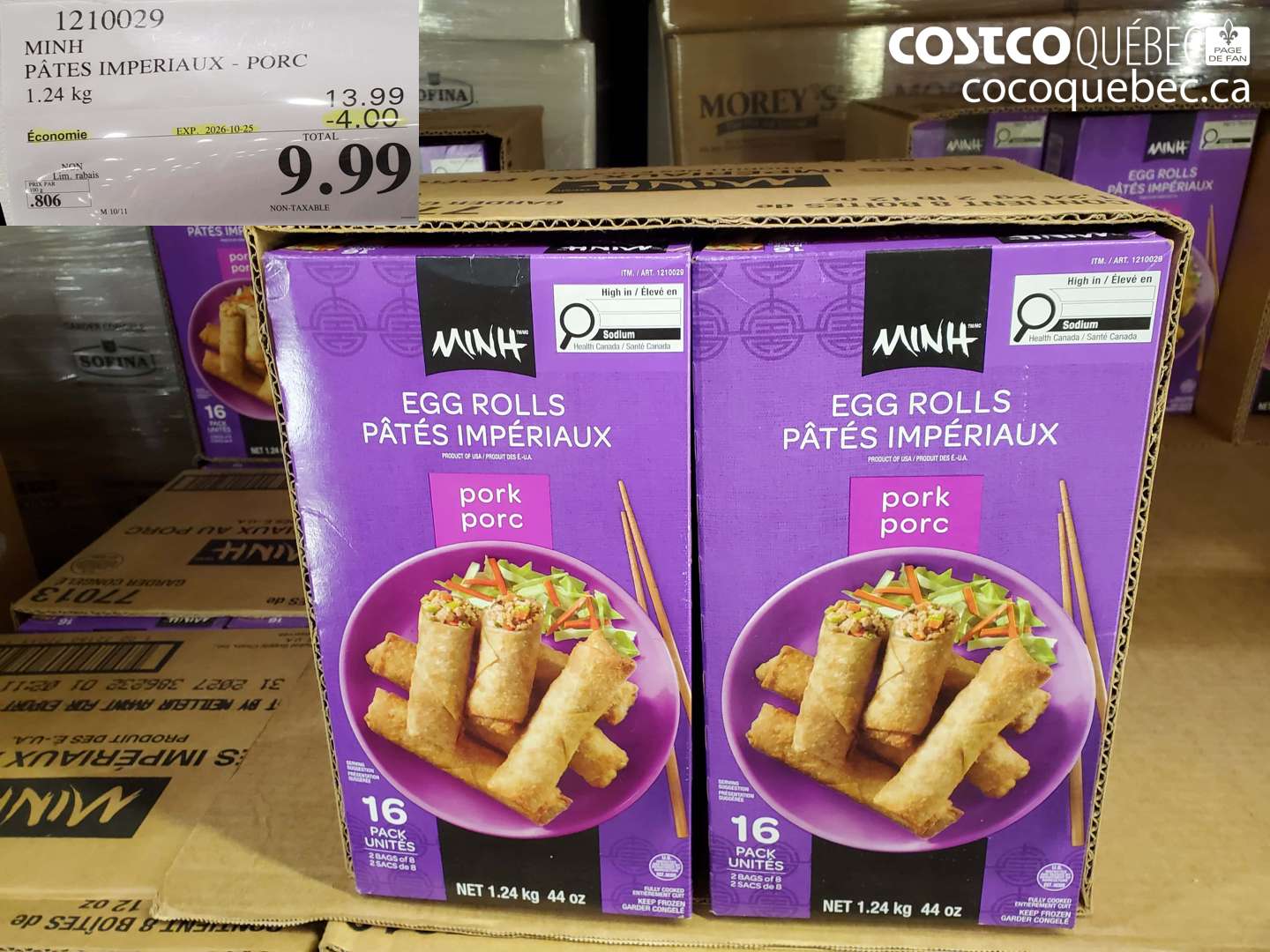 1210029 MINH PÂTES IMPERIAUX - PORC ($4.00 INSTANT SAVINGS EXPIRES ON 2026-10-25) $9.99