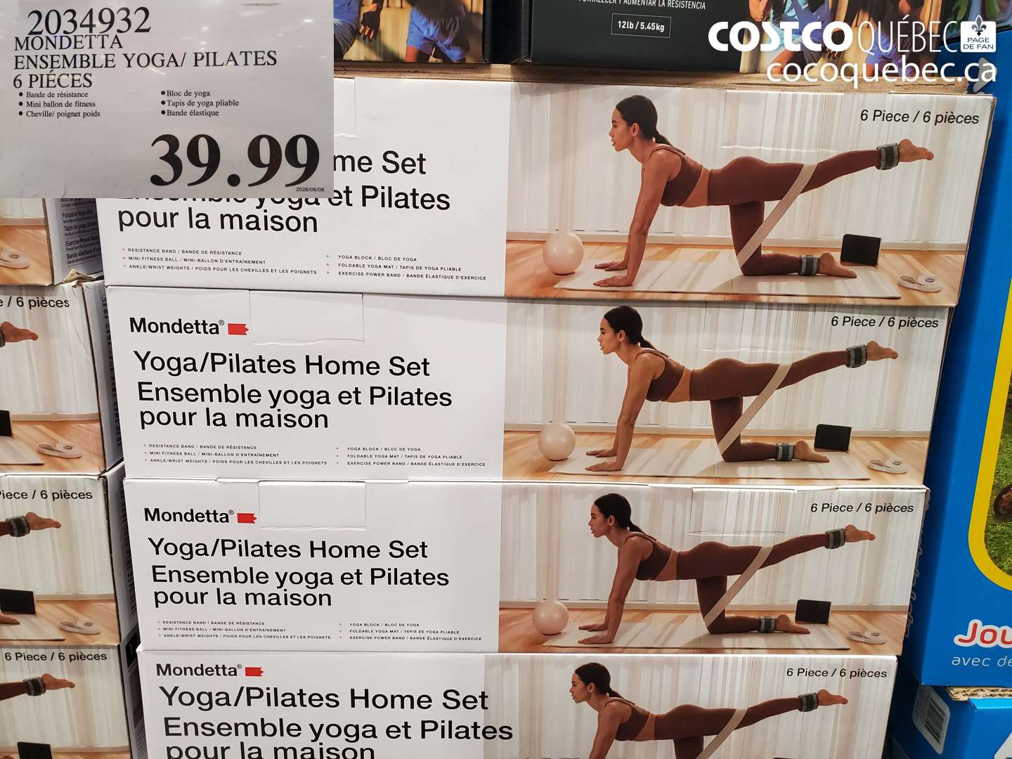 2034932 MONDETTA ENSEMBLE YOGA/ PILATES 6 PIÈCES $39.99