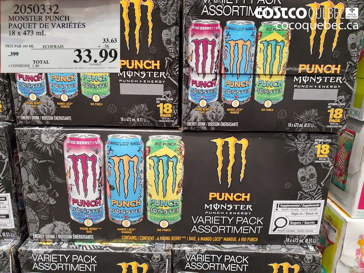 2050332 MONSTER PUNCH PAQUET DE VARIÉTÉS $33.99