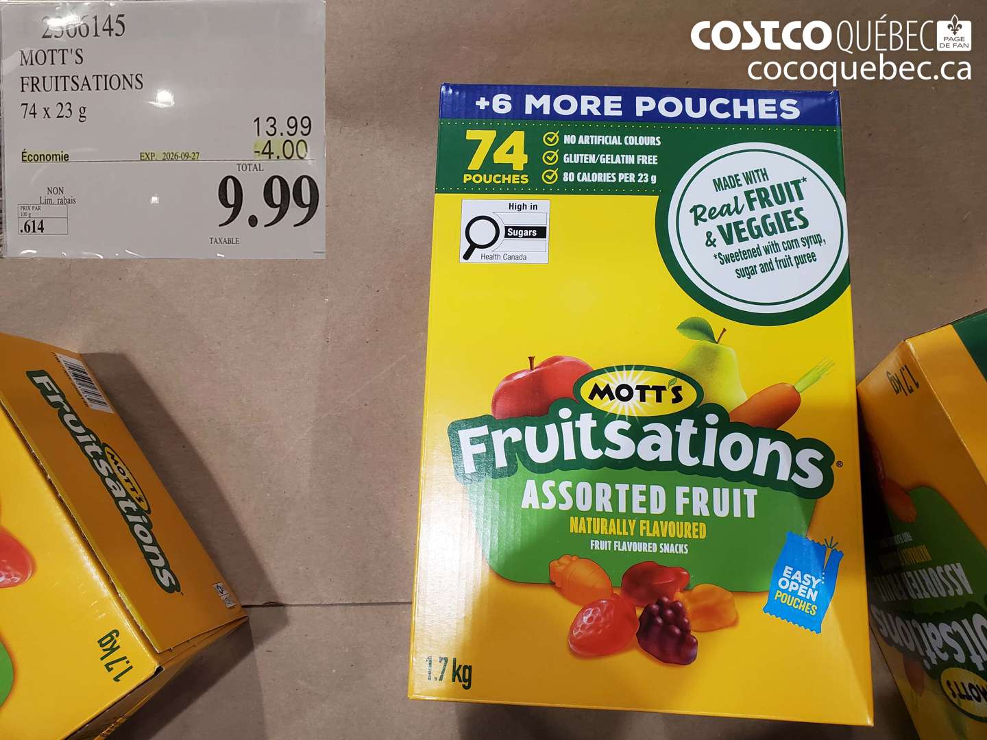 2306145 MOTT'S FRUITSATIONS ($4.00 INSTANT SAVINGS EXPIRES ON 2026-09-27) $9.99