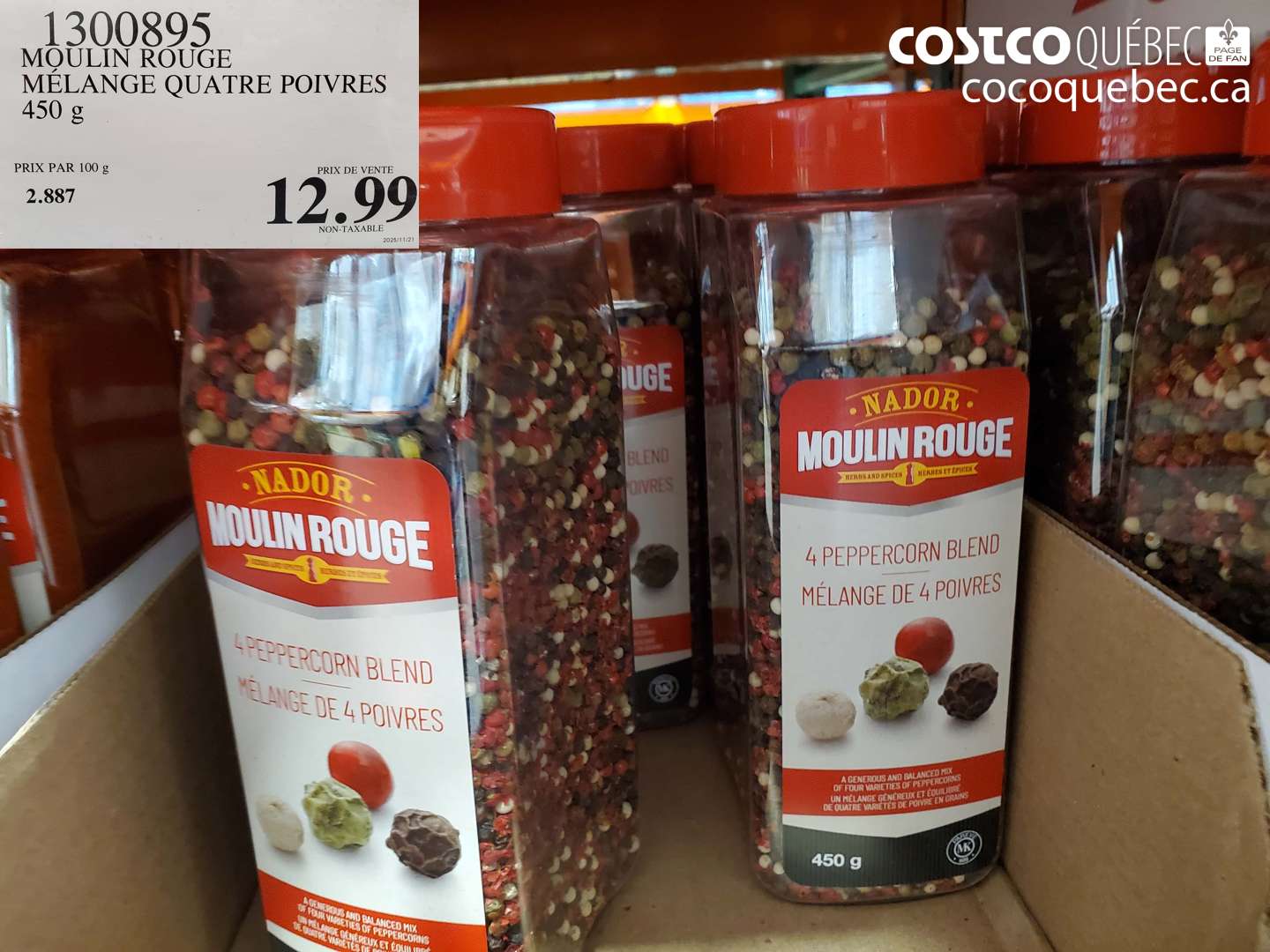 1300895 MOULIN ROUGE MÉLANGE QUATRE POIVRES $12.99