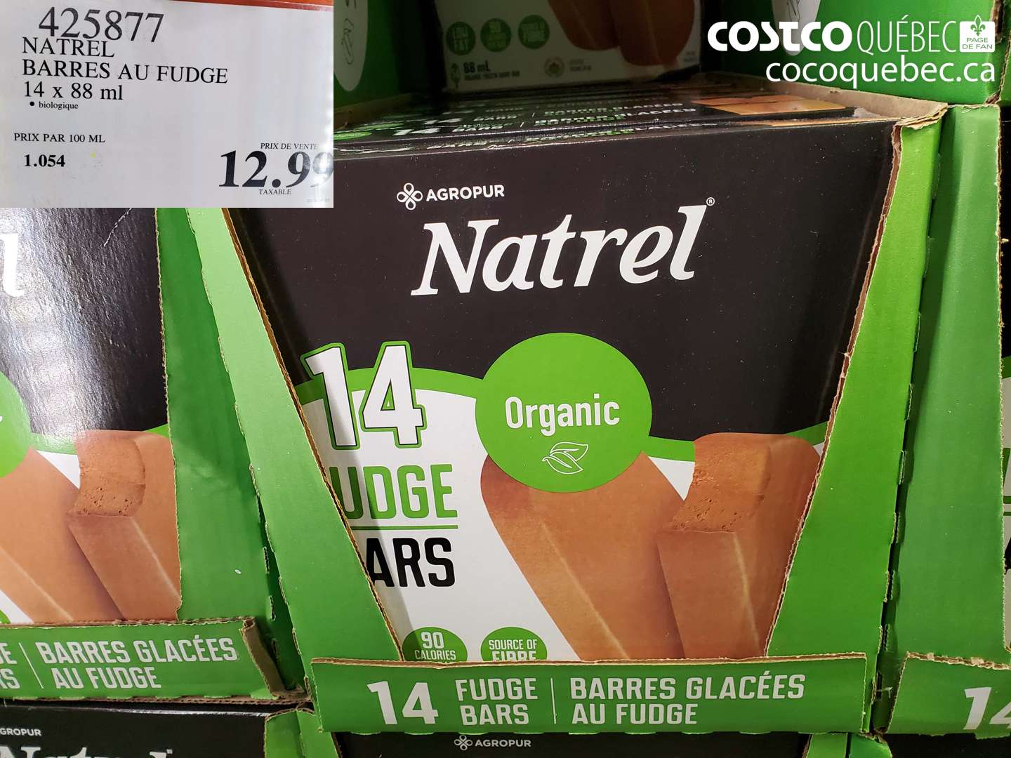 425877 NATREL BARRES AU FUDGE 14 X 88 ML $12.99
