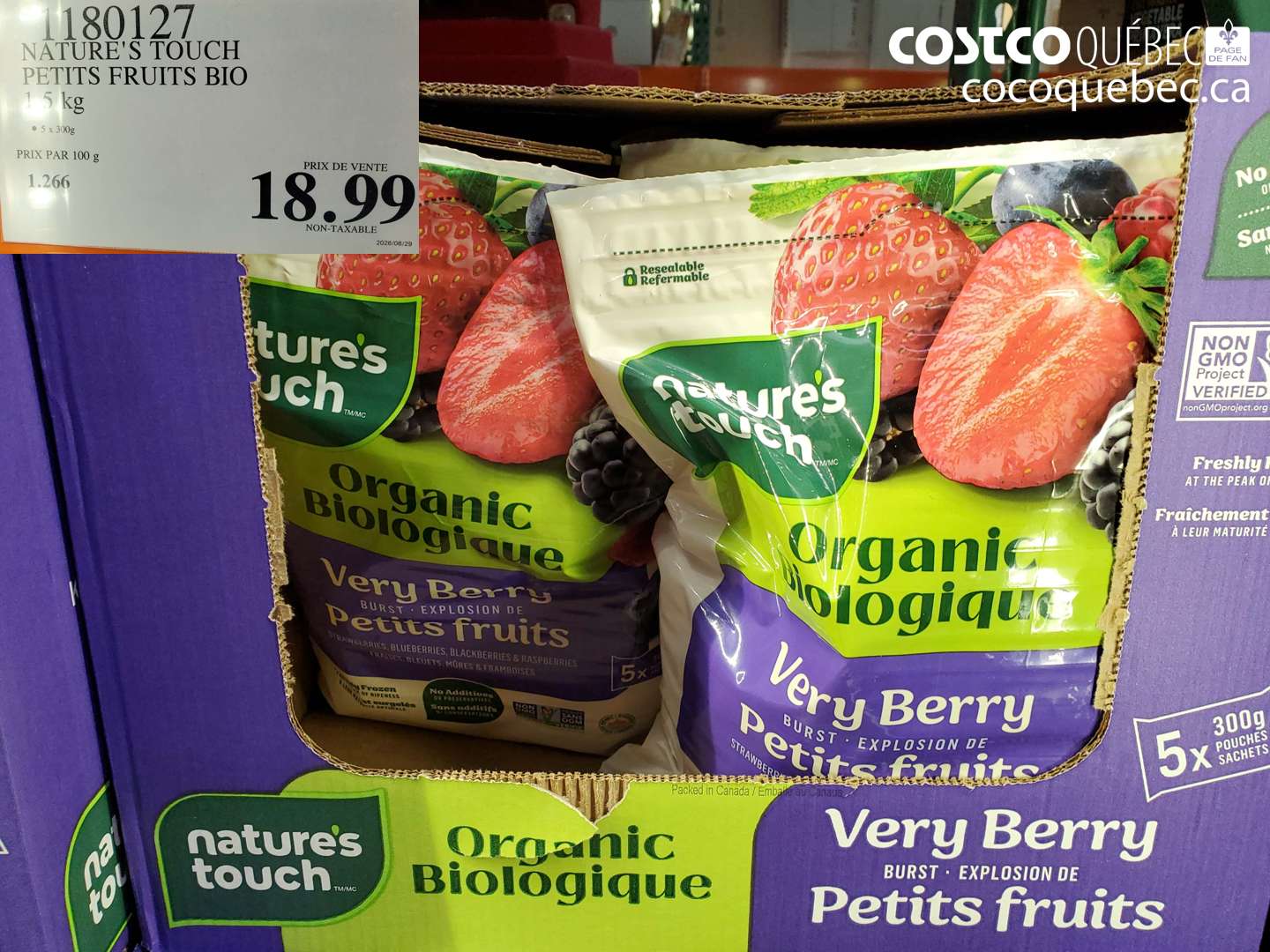 1180127 NATURE'S TOUCH PETITS FRUITS BIO 1.5 KG $18.99
