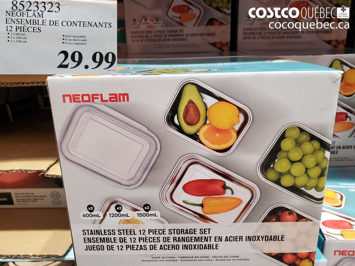 8523323 NEOFLAM ENSEMBLE DE CONTENANTS 12 PIÈCES $29.99