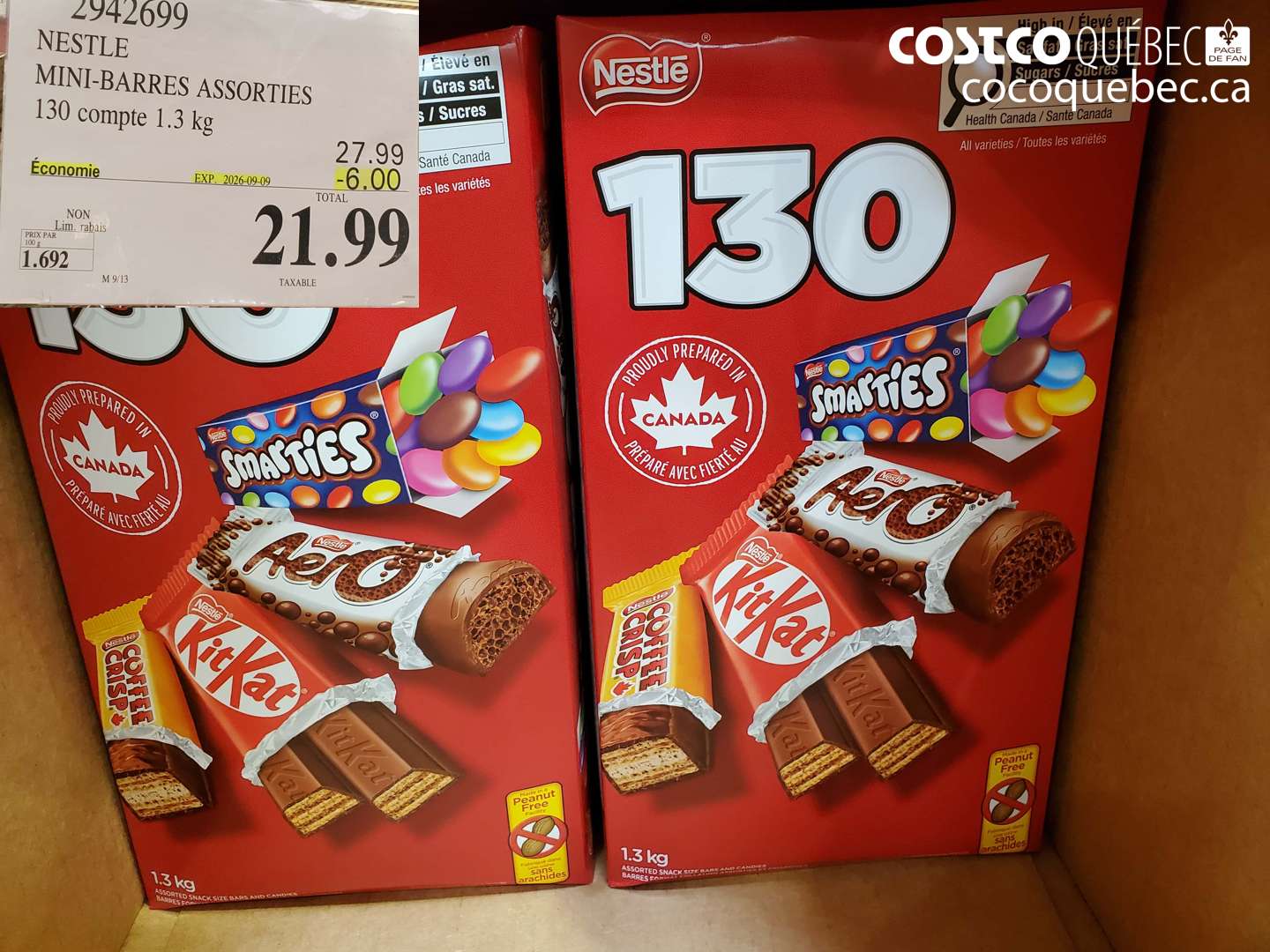 2942699 NESTLE MINI-BARRES ASSORTIES ($6.00 INSTANT SAVINGS EXPIRES ON 2026-09-09) $21.99