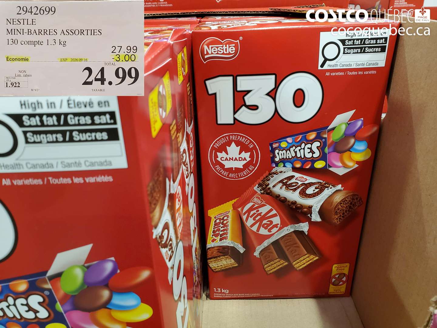 2942699 NESTLE MINI-BARRES ASSORTIES ($3.00 INSTANT SAVINGS EXPIRES ON 2026-09-16) $24.99