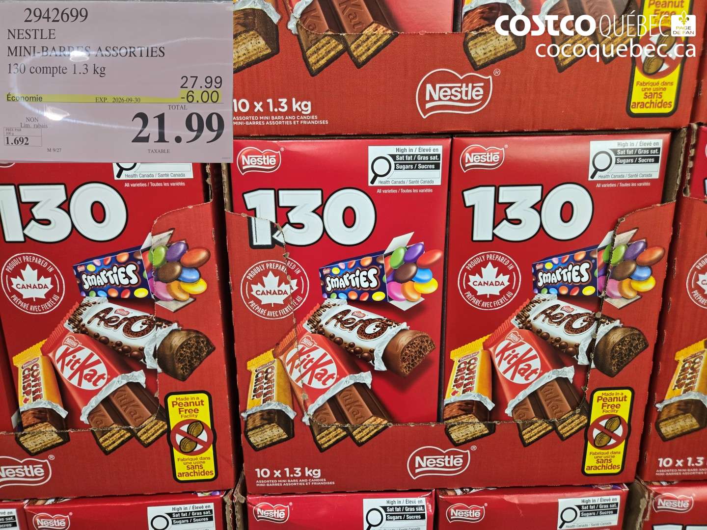 2942699 NESTLE MINI-BARRES ASSORTIES ($6.00 INSTANT SAVINGS EXPIRES ON 2026-09-30) $21.99