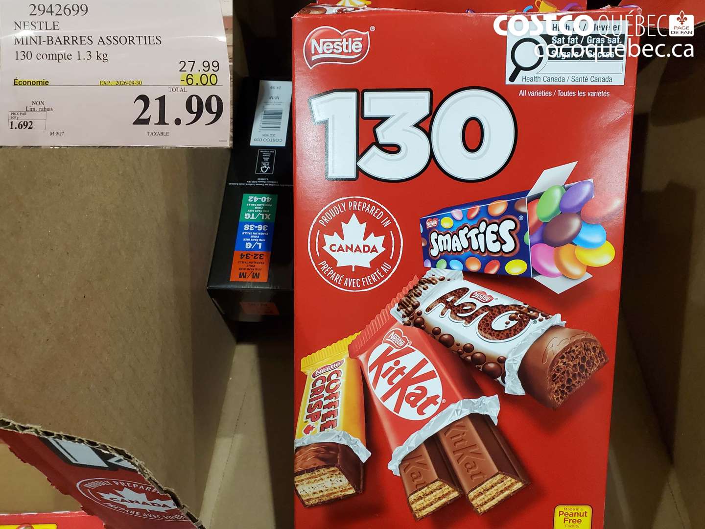 2942699 NESTLE MINI-BARRES ASSORTIES ($6.00 INSTANT SAVINGS EXPIRES ON 2026-09-30) $21.99