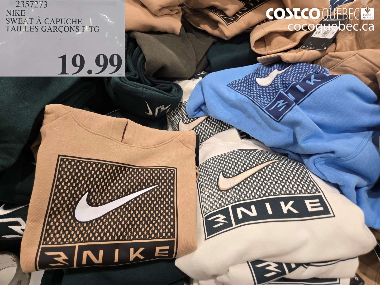 2357273 NIKE SWEAT À CAPUCHE TAILLES GARÇONS P-TG $19.99