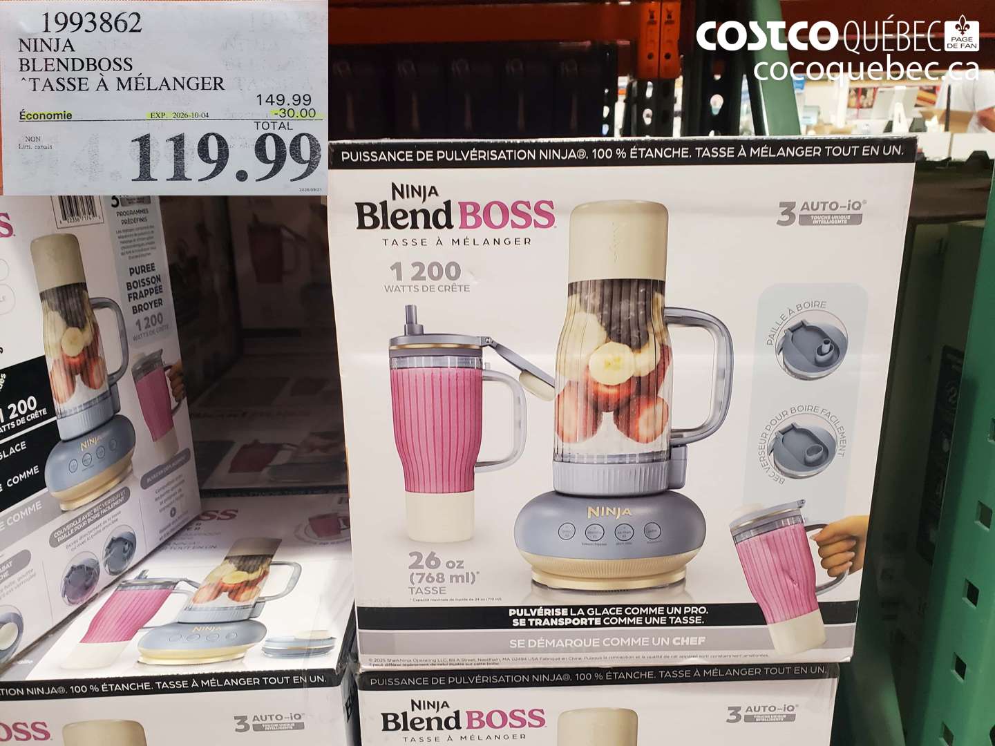 1993862 NINJA BLENDBOSS TASSE À MÉLANGER ($30.00 INSTANT SAVINGS EXPIRES ON 2026-10-04) $119.99