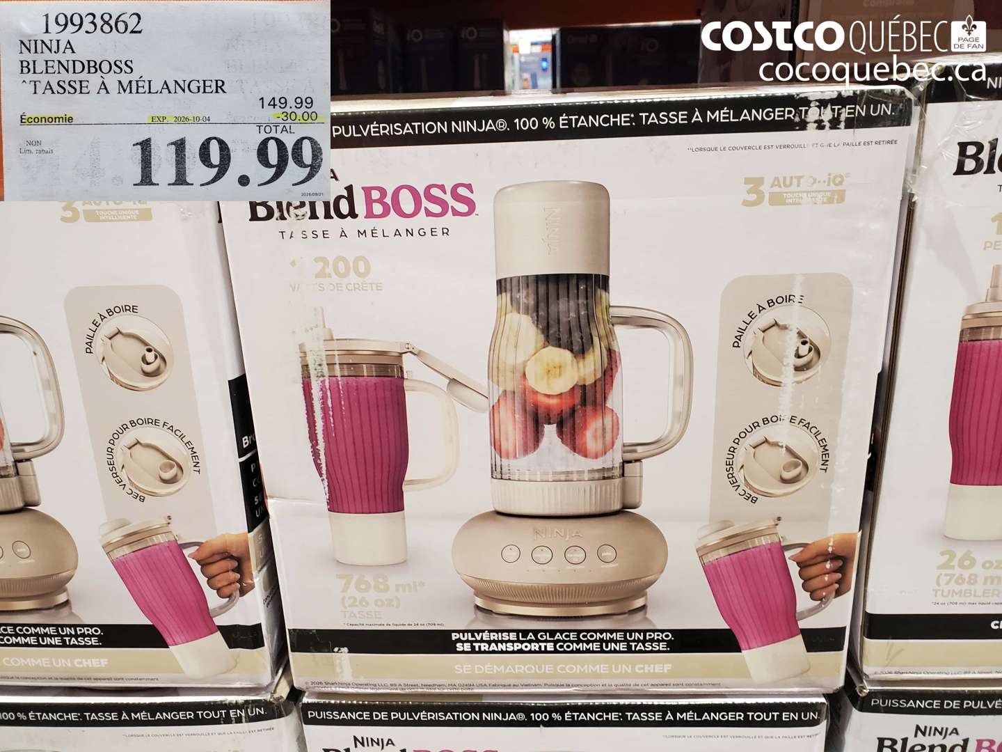 1993862 NINJA BLENDBOSS TASSE À MÉLANGER ($30.00 INSTANT SAVINGS EXPIRES ON 2026-10-04) $119.99
