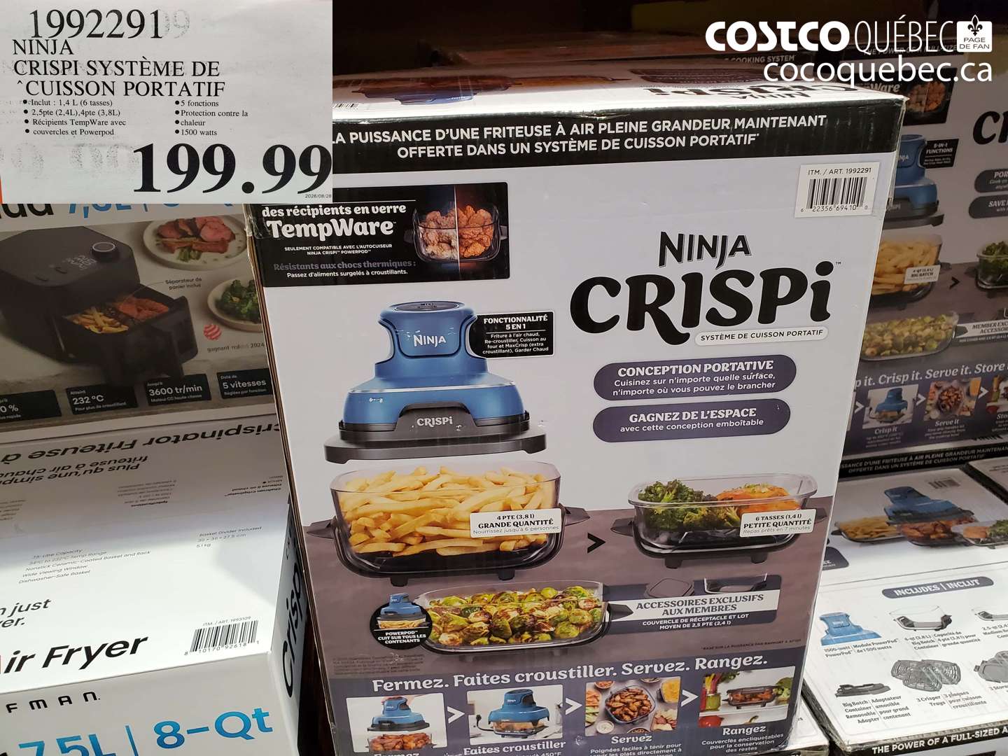 1992291 NINJA CRISPI SYSTÈME DE CUISSON PORTATIF $199.99